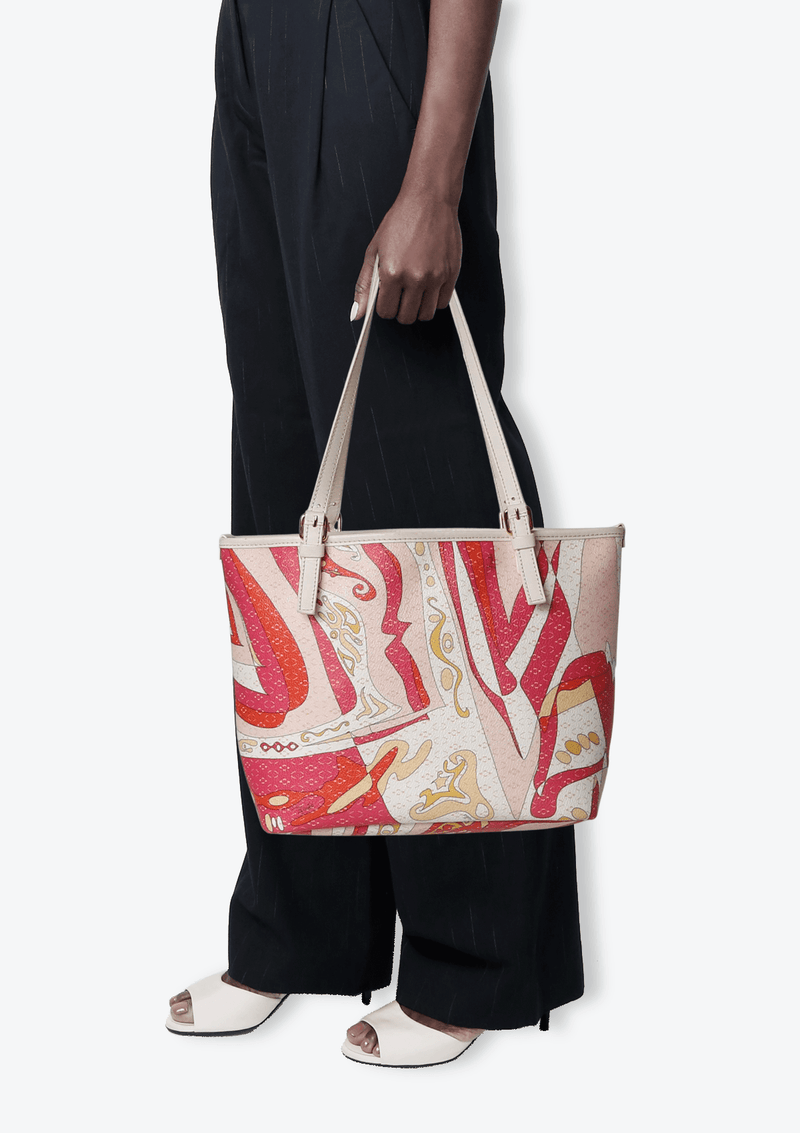 PRINTED TOTE WITH POUCH