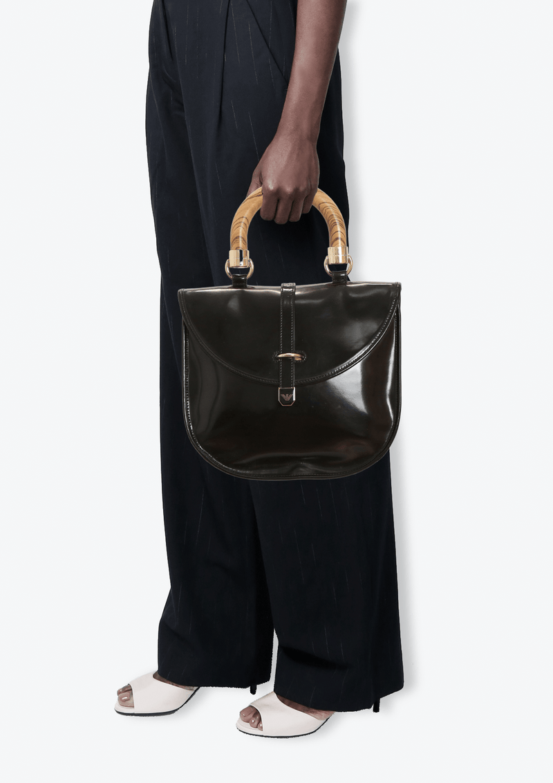 PATENT LEATHER HANDLE BAG