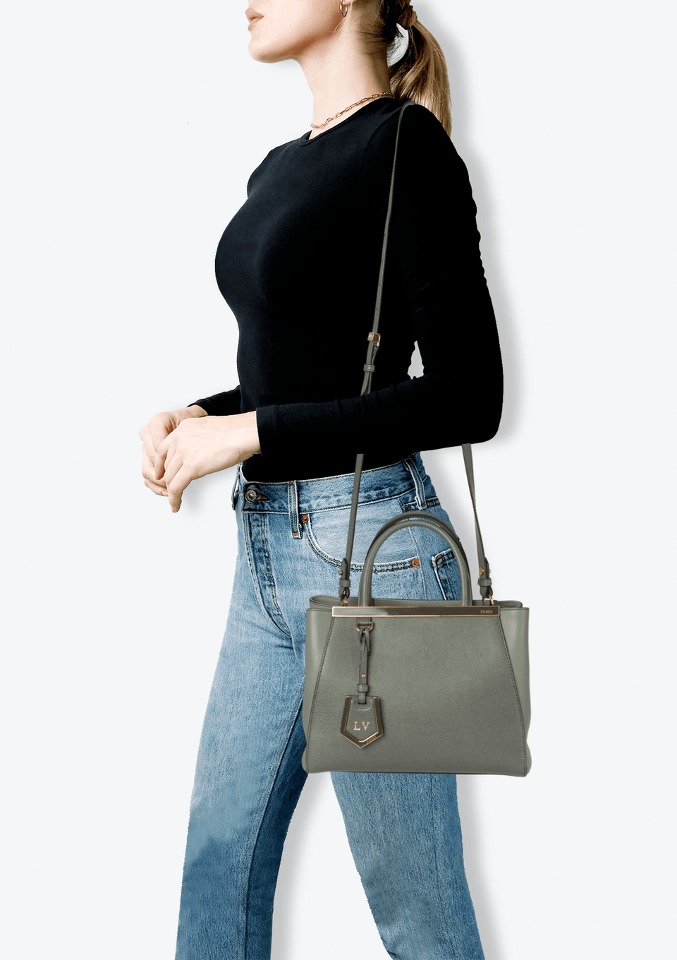 ショルダーバッグ FENDI PETITE 2JOURS BOLSA FENDI ELITE PETITE 2JOURS BAG CINZA ORIGINAL – Gringa