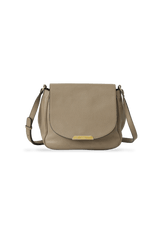 GRAINED LEATHER FLAP BAG