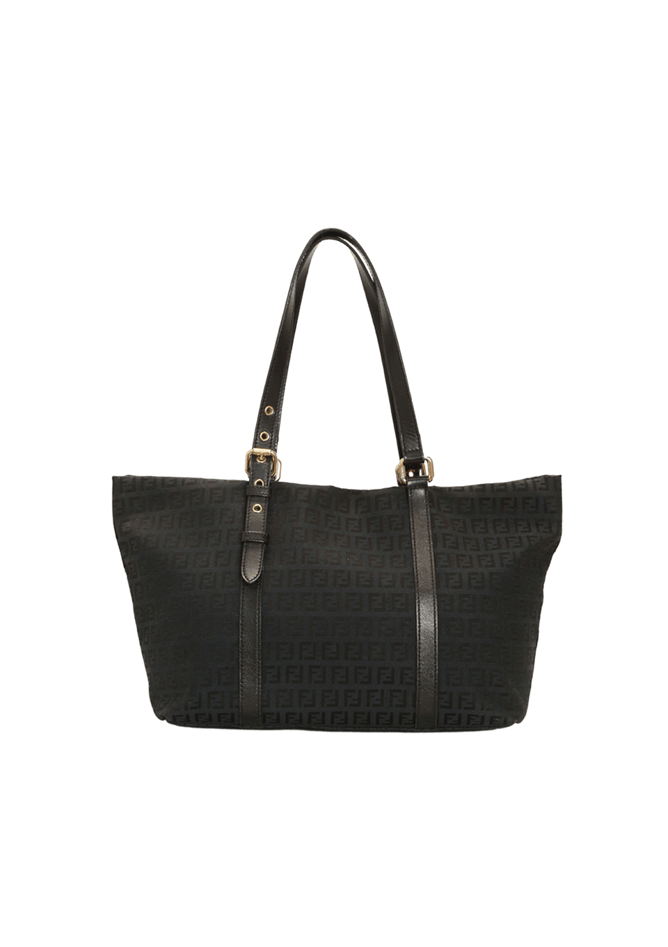 BOLSA FENDI LARGE ZUCCHINO SUPERSTAR SHOPPING TOTE PRETA ORIGINAL