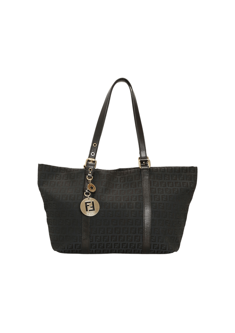 BOLSA FENDI LARGE ZUCCHINO SUPERSTAR SHOPPING TOTE PRETA ORIGINAL