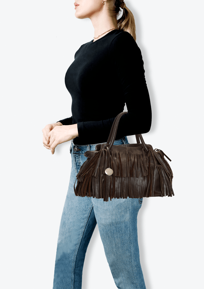 LEATHER FRINGE BAG