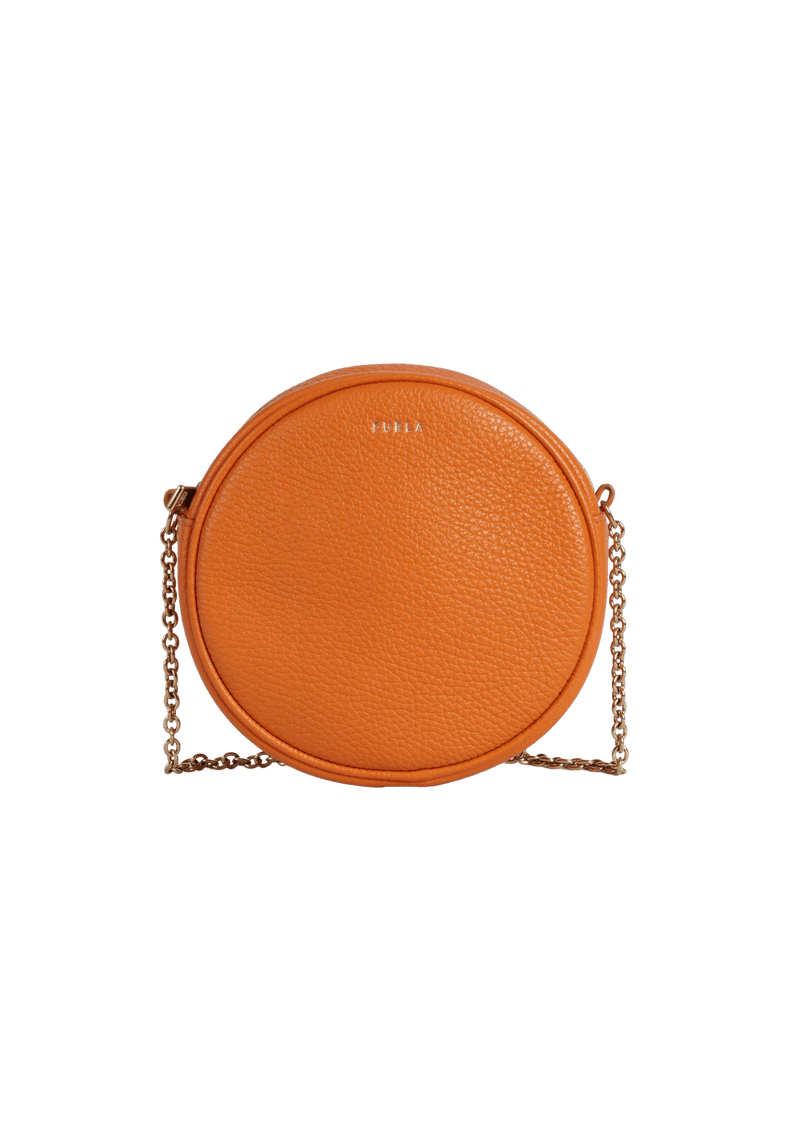 LEATHER ROUND MANDARINO BAG