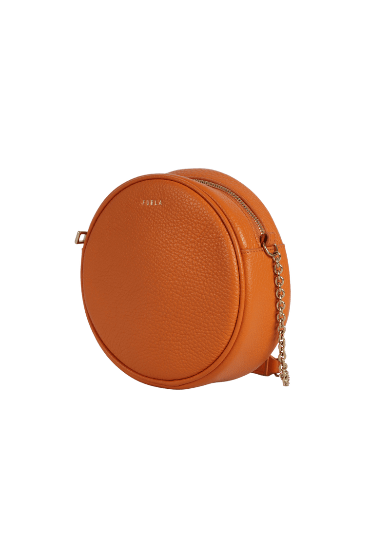 LEATHER ROUND MANDARINO BAG