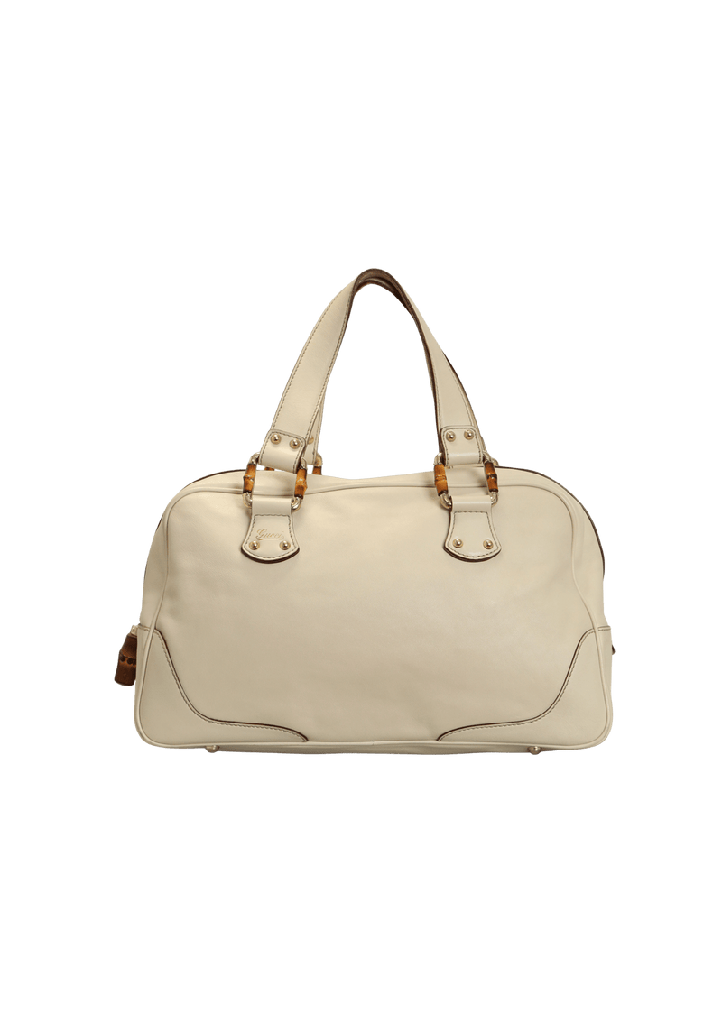BOLSA GUCCI BAMBOO BOSTON BAG OFF WHITE ORIGINAL Gringa