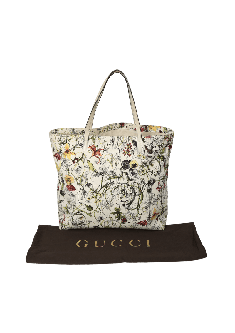 BOTANICAL FLORAL PRINT TOTE