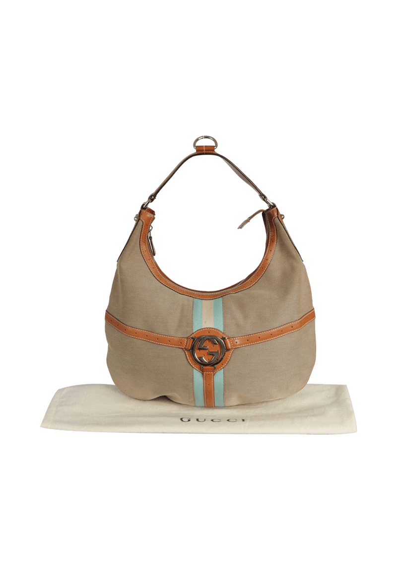 CANVAS WEB GG REINS HOBO BAG