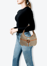 CANVAS WEB GG REINS HOBO BAG