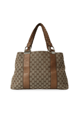 GG CANVAS BAMBOO BAR TOTE