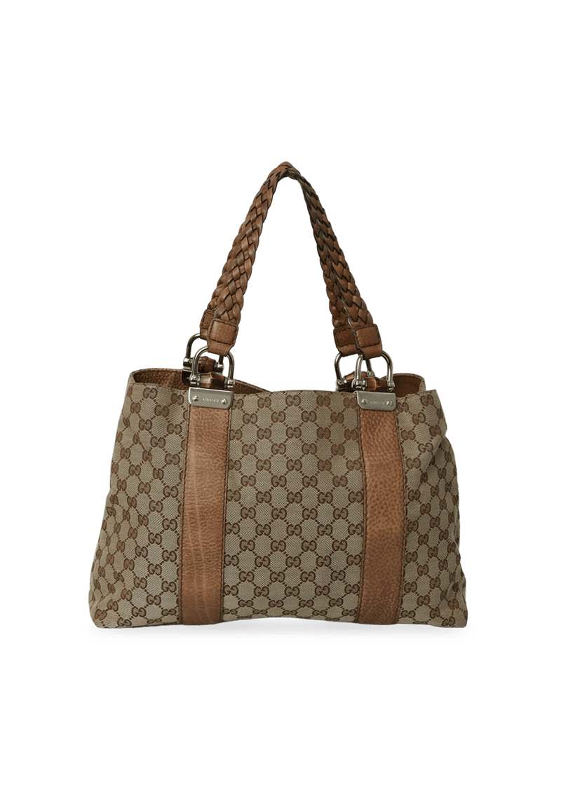 GG CANVAS BAMBOO BAR TOTE