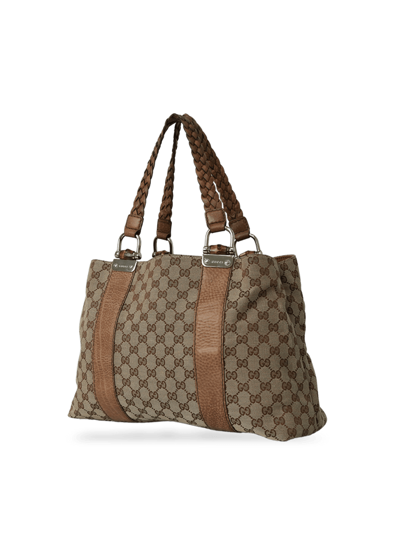 GG CANVAS BAMBOO BAR TOTE