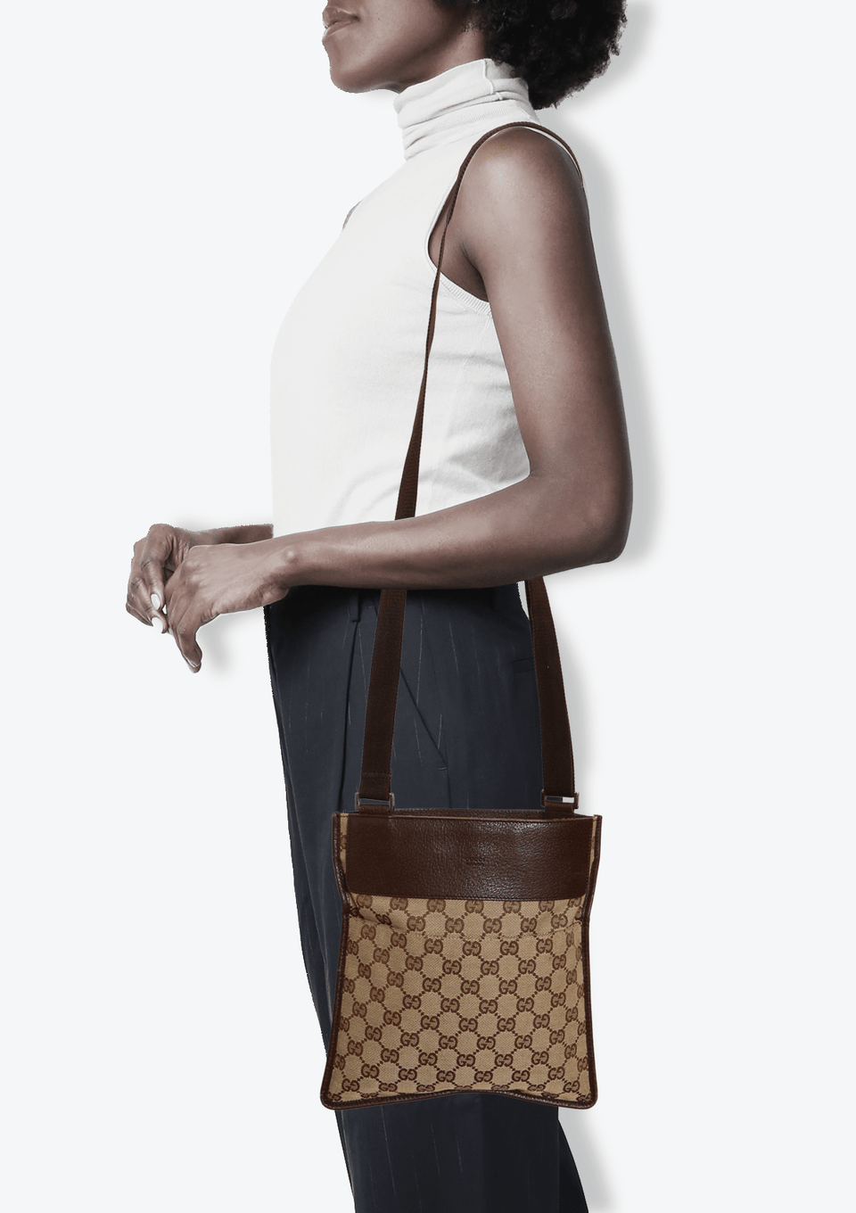 BOLSA GUCCI GG CANVAS CROSSBODY BAG MARROM ORIGINAL – Gringa