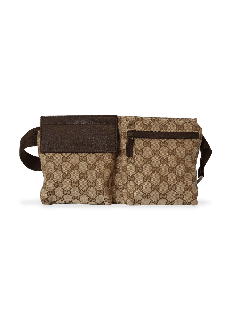 GG CANVAS DOUBLE BELT BAG