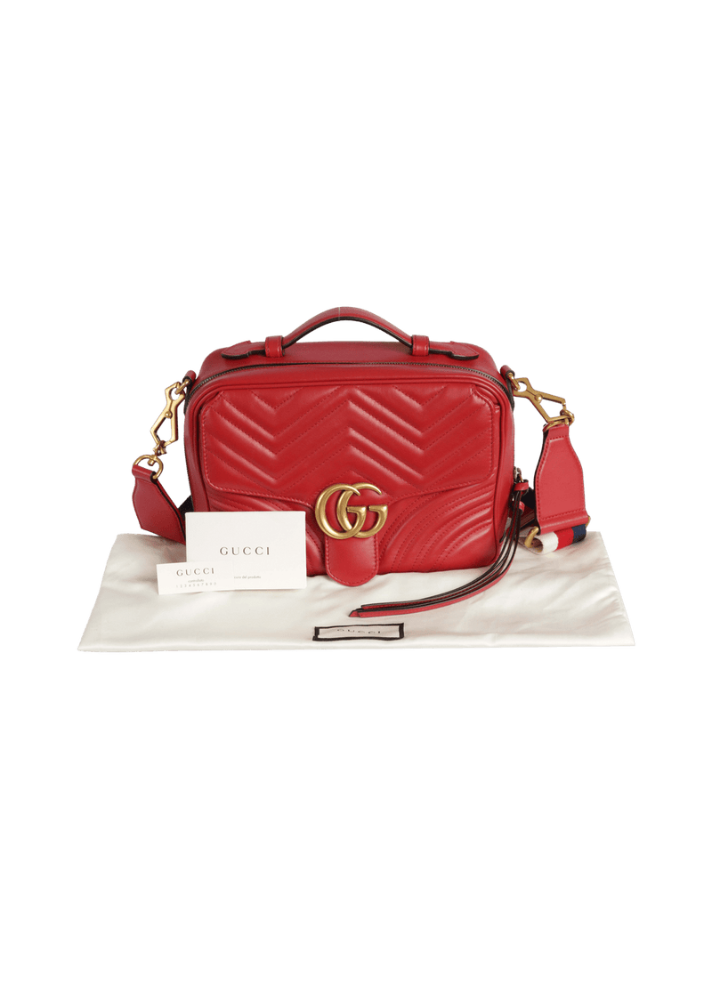 BOLSA GUCCI GG MARMONT SMALL TOP HANDLE BAG VERMELHO ORIGINAL Gringa