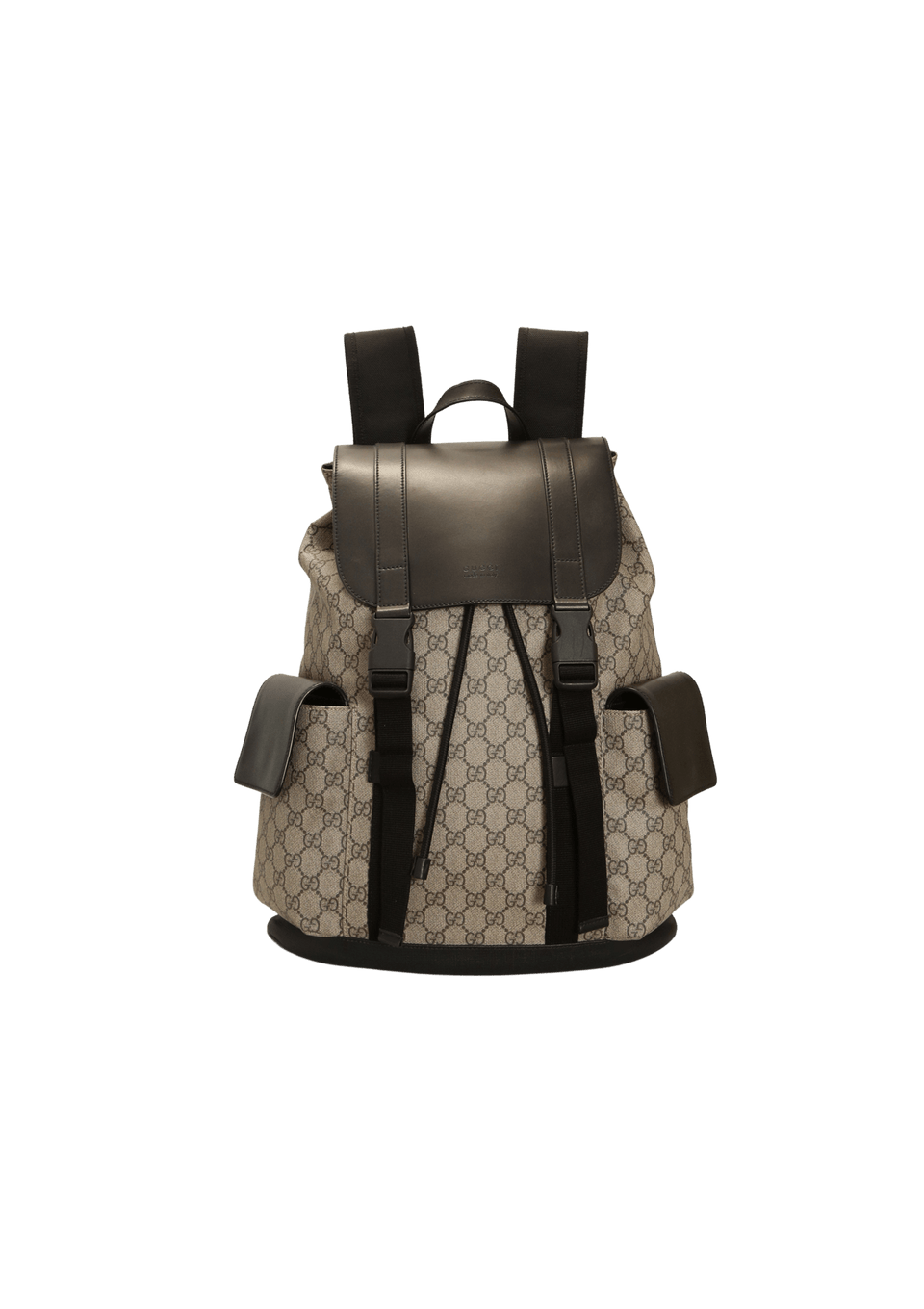 BOLSA GUCCI GG SUPREME DOUBLE BUCKLE BACKPACK BEGE ORIGINAL – Gringa