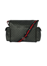 GG SUPREME MONOGRAM WEB MESSENGER DIAPER BAG