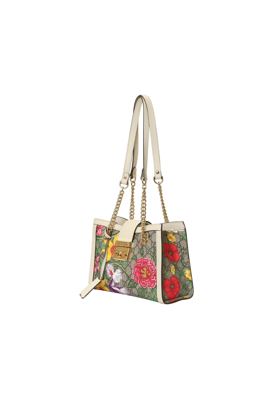 BOLSA GUCCI GG SUPREME SMALL PADLOCK FLORA BAG COLORIDO ORIGINAL