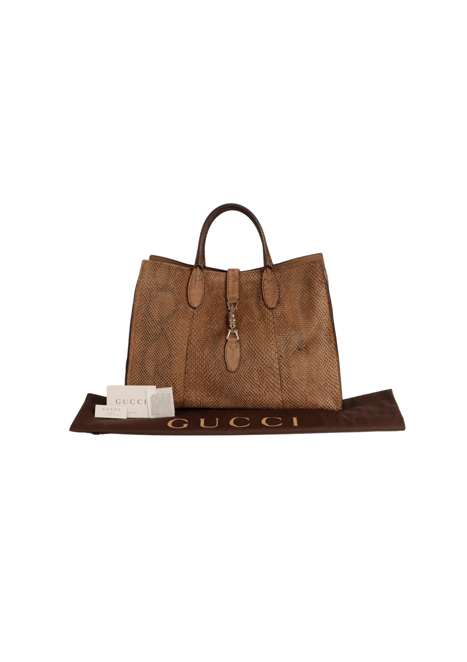 Gucci Limited Python BOLSA GUCCI LIMITED EDITION PYTHON JACK SOFT TOTE MARROM ORIGINAL – Gringa