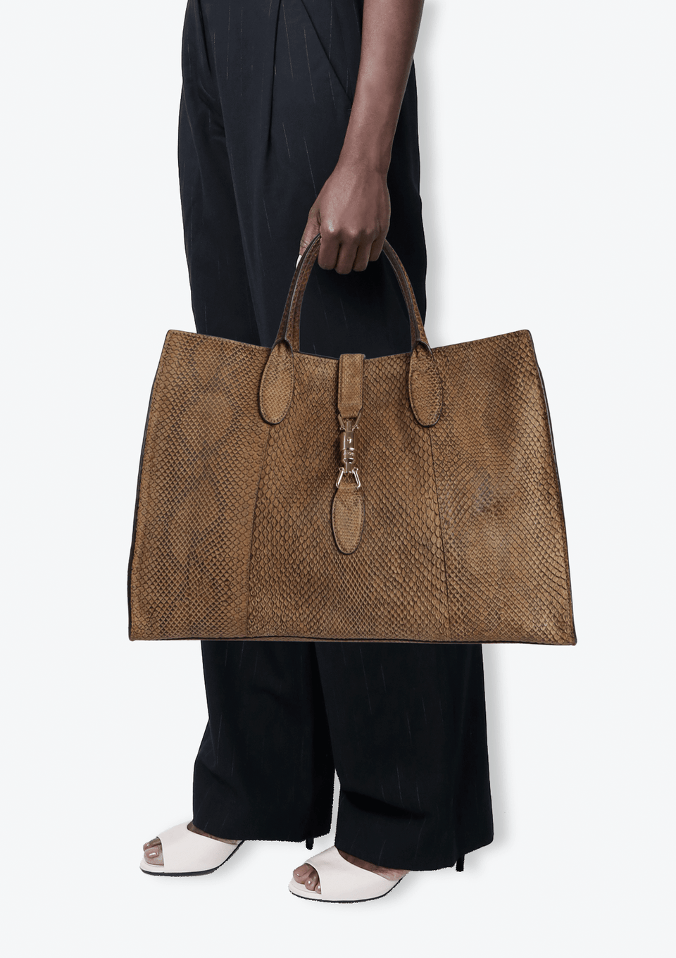 Gucci Limited Python BOLSA GUCCI LIMITED EDITION PYTHON JACK SOFT TOTE MARROM ORIGINAL – Gringa