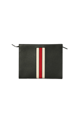 LOGO STRIPE POUCH LEATHER