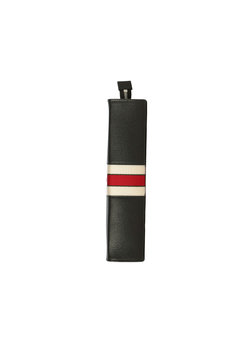 LOGO STRIPE POUCH LEATHER