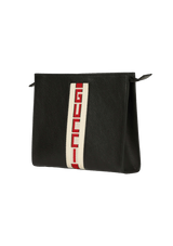 LOGO STRIPE POUCH LEATHER