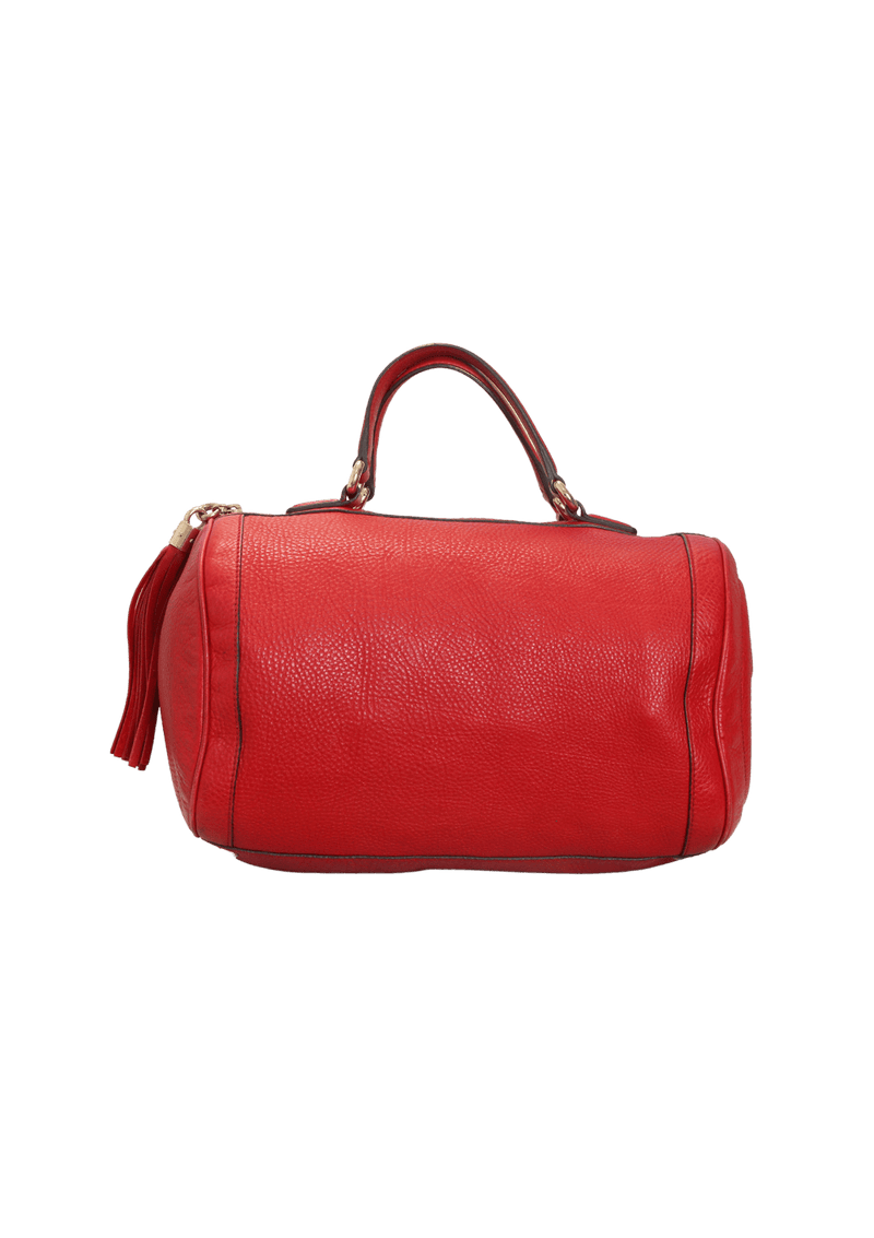 GUCCI Red Leather Soho Boston Bag