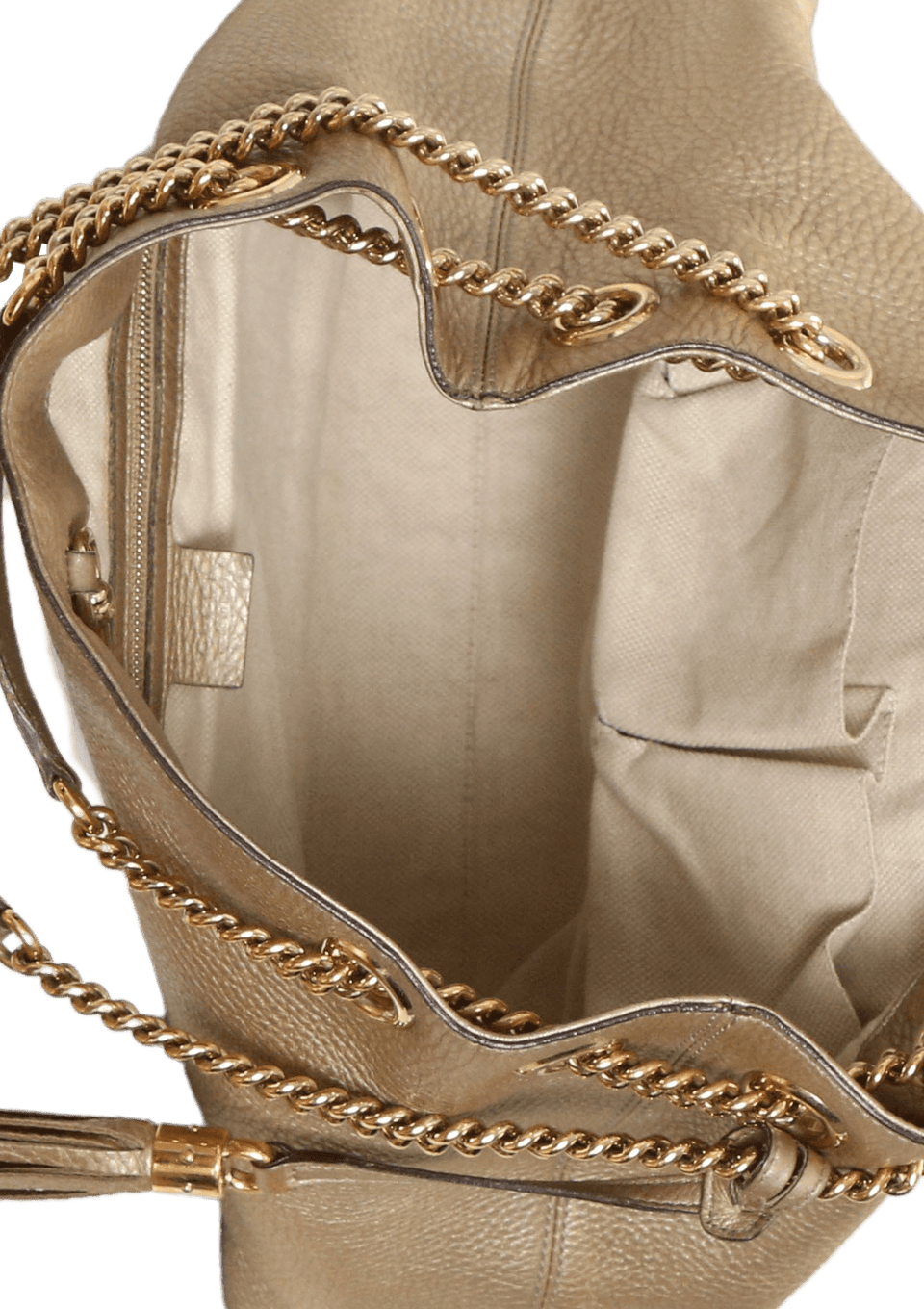 BOLSA GUCCI SOHO CHAIN TOTE DOURADA ORIGINAL – Gringa