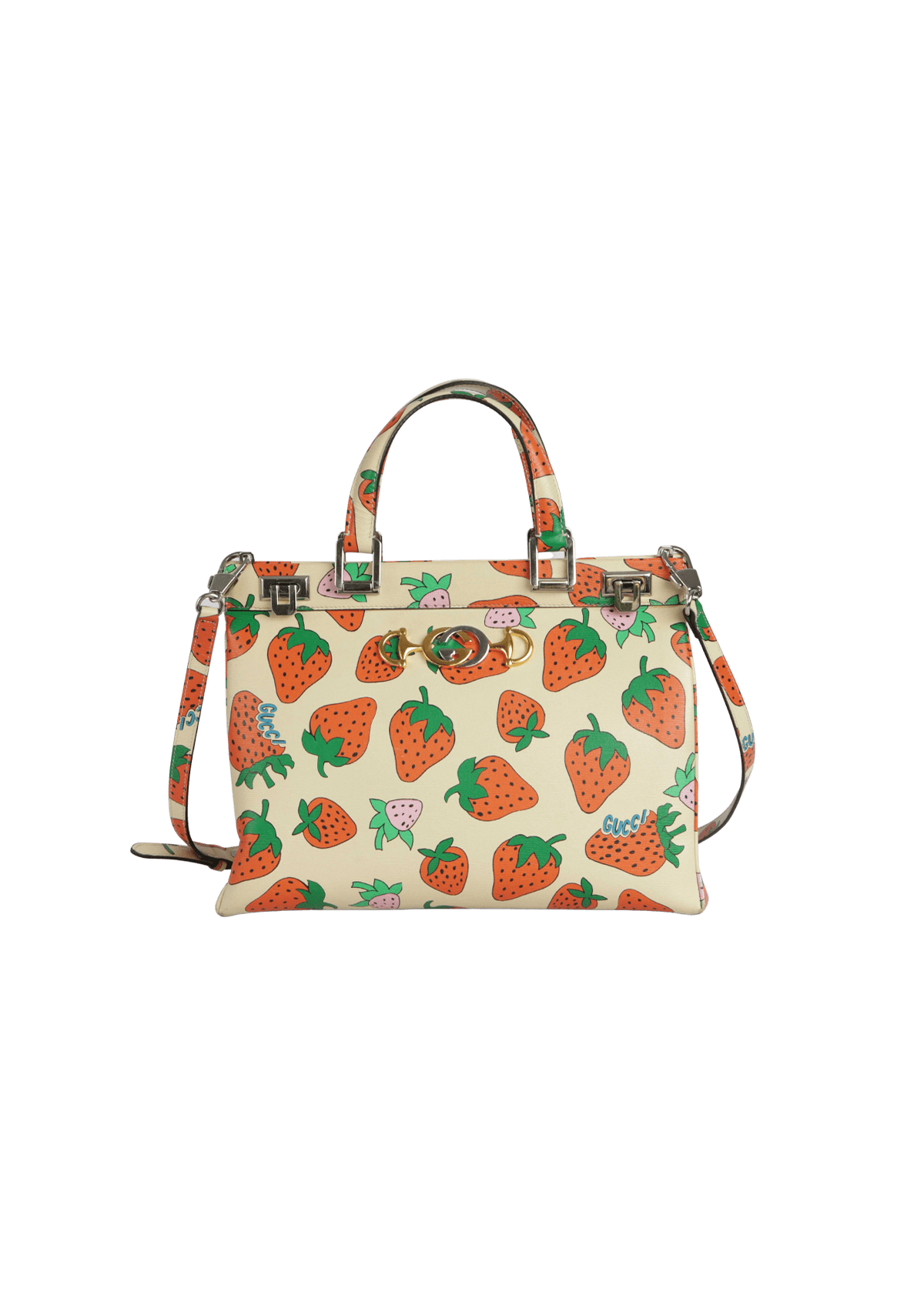 BOLSA GUCCI STRAWBERRY MEDIUM ZUMI TOP HANDLE BAG AMARELO ORIGINAL