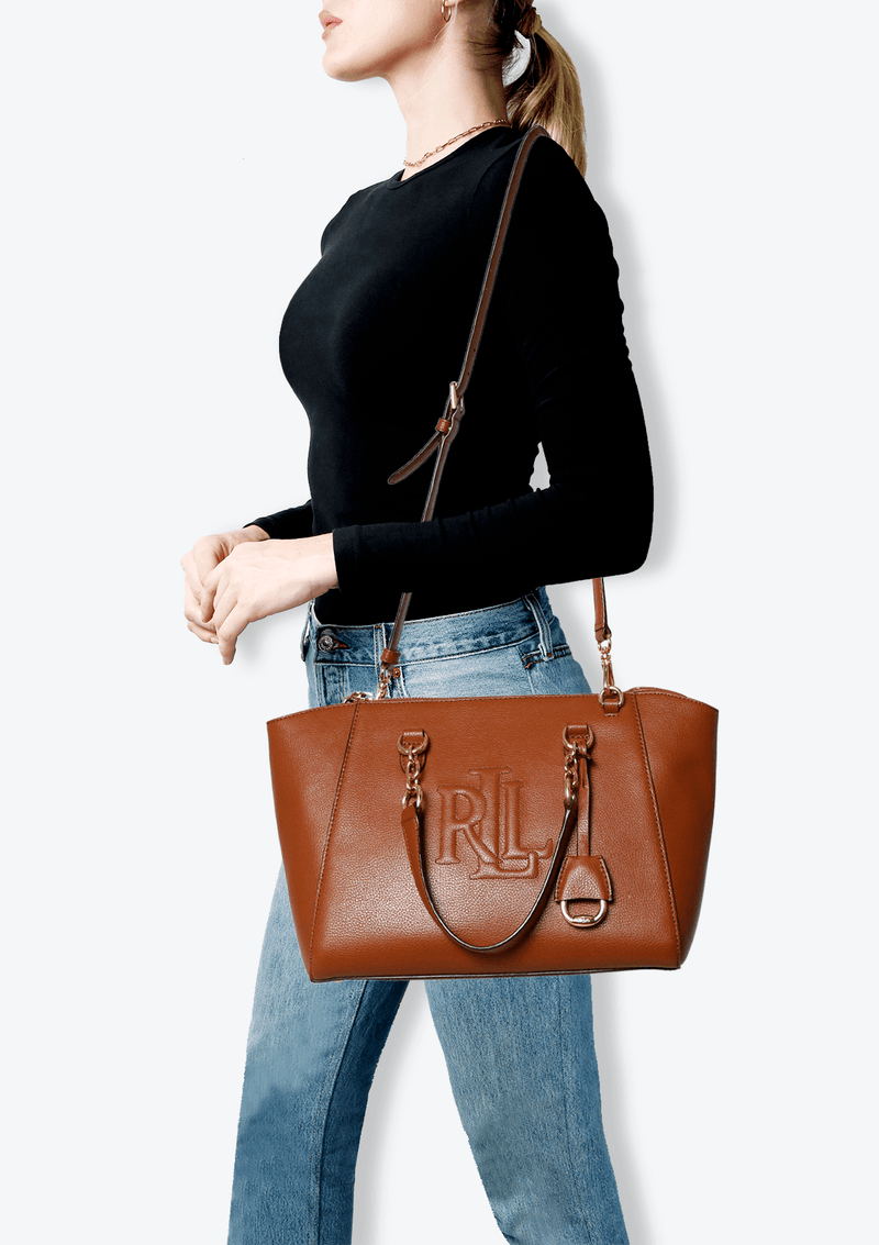 Lauren ralph lauren hayward pebbled deals leather satchel