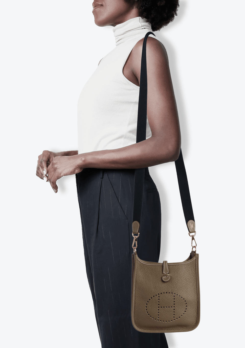 BOLSA HERMÈS CLEMENCE EVELYNE TPM MARROM ORIGINAL – Gringa