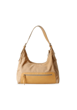 LEATHER TRIM HOBO BAG