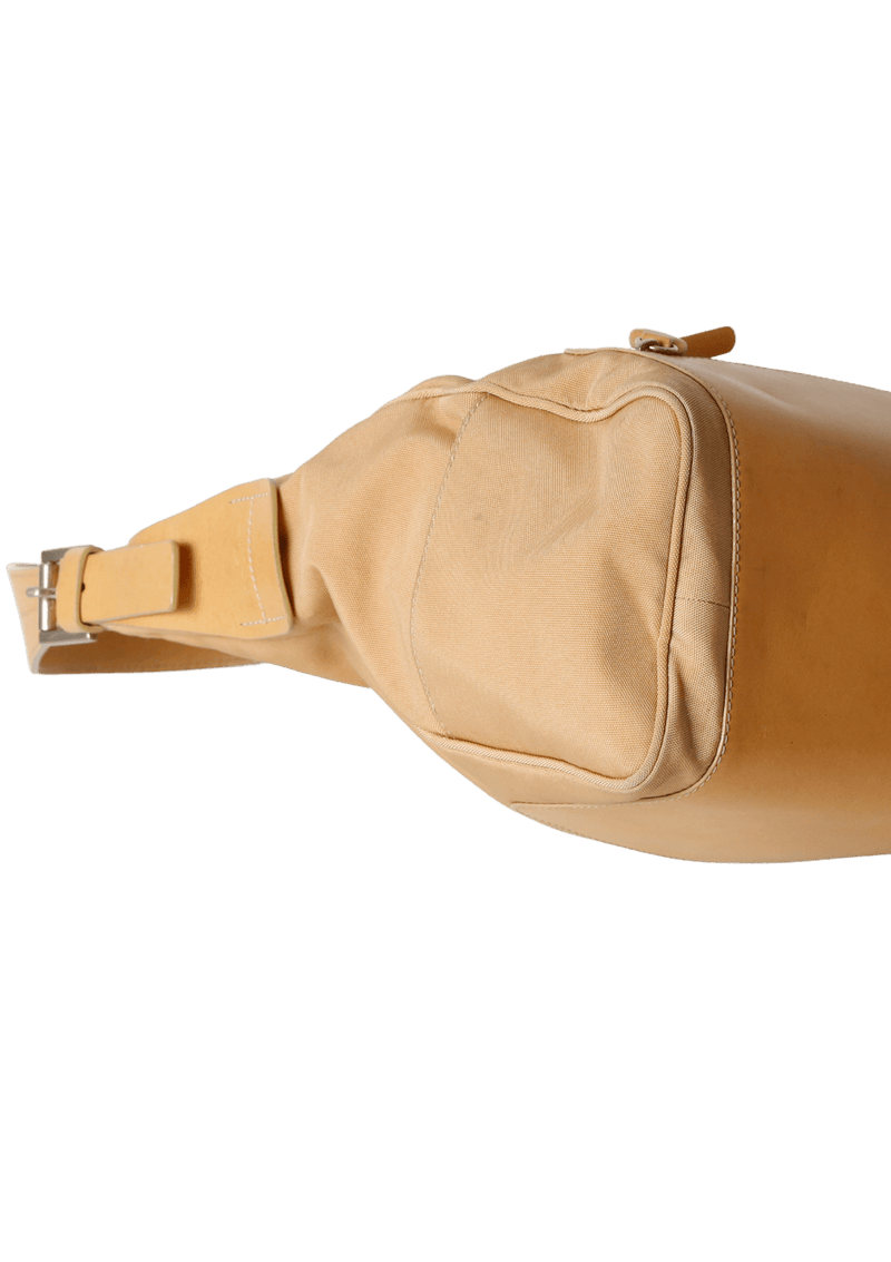 LEATHER TRIM HOBO BAG