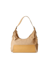 LEATHER TRIM HOBO BAG