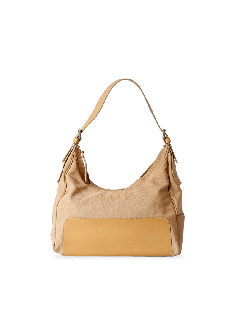 LEATHER TRIM HOBO BAG