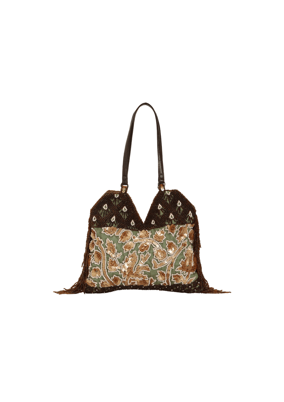 BOLSA JAMIN PUECH BEADED FRINGE BAG MARROM ORIGINAL – Gringa