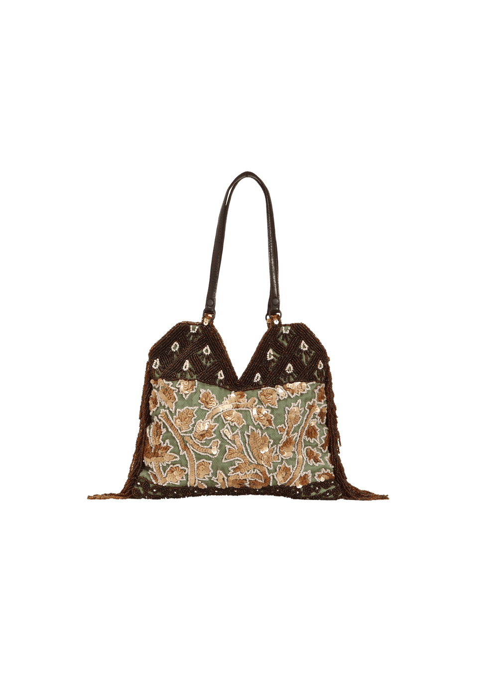 BOLSA JAMIN PUECH BEADED FRINGE BAG MARROM ORIGINAL – Gringa