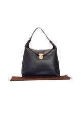 LEATHER FLAP SHOULDER BAG