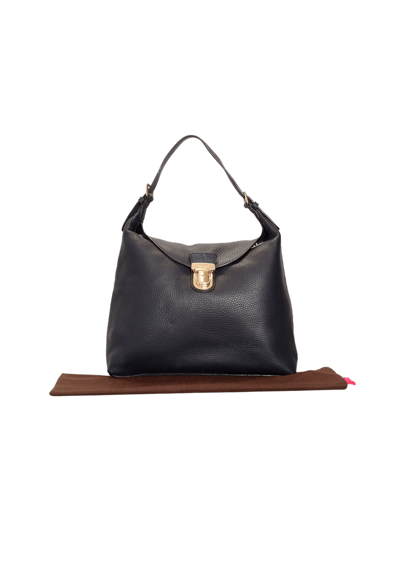 LEATHER FLAP SHOULDER BAG