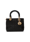 BOLSA LADY DIOR CANNAGE QUILTED NYLON CHRISTIAN DIOR PRETA ORIGINAL