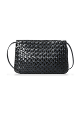 PATTENT INTRECCIATO FLAP BAG