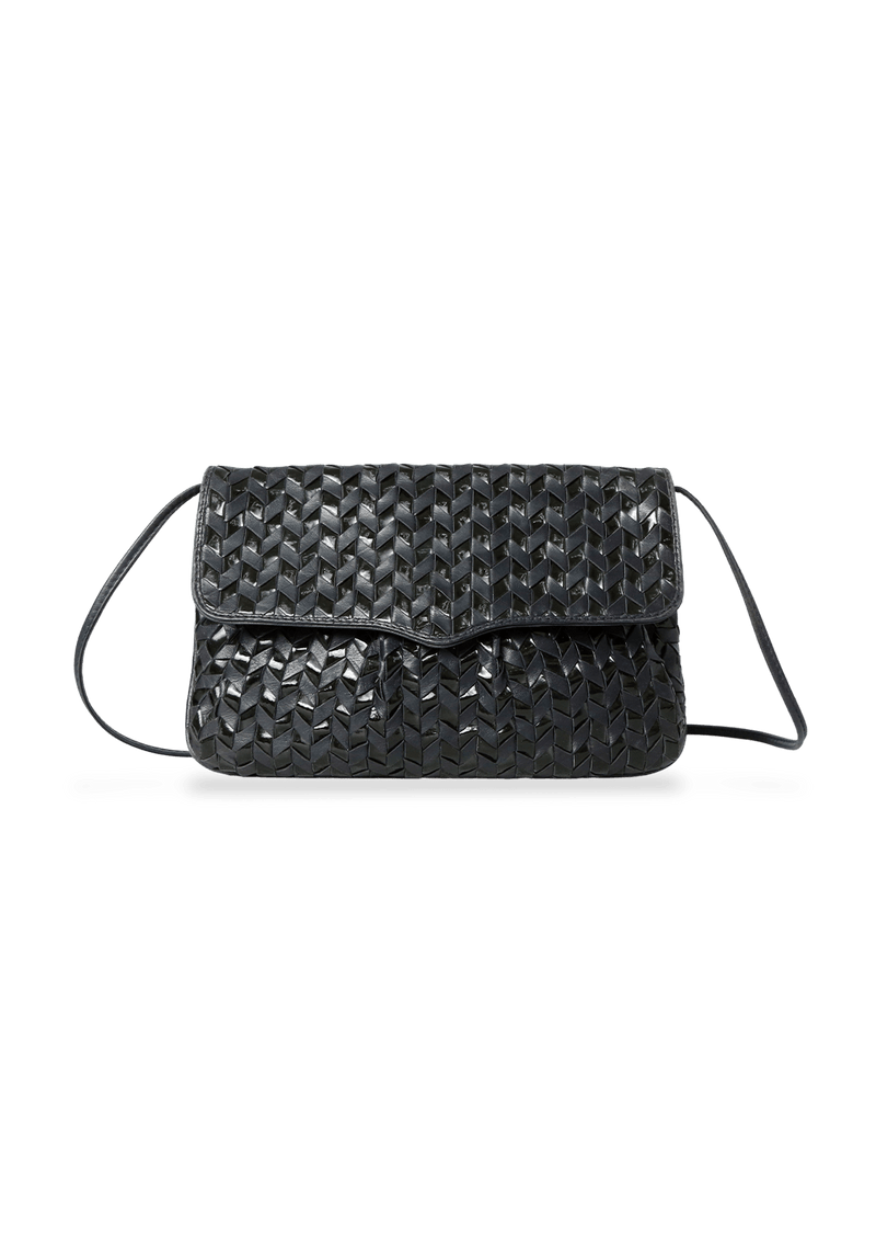 PATTENT INTRECCIATO FLAP BAG