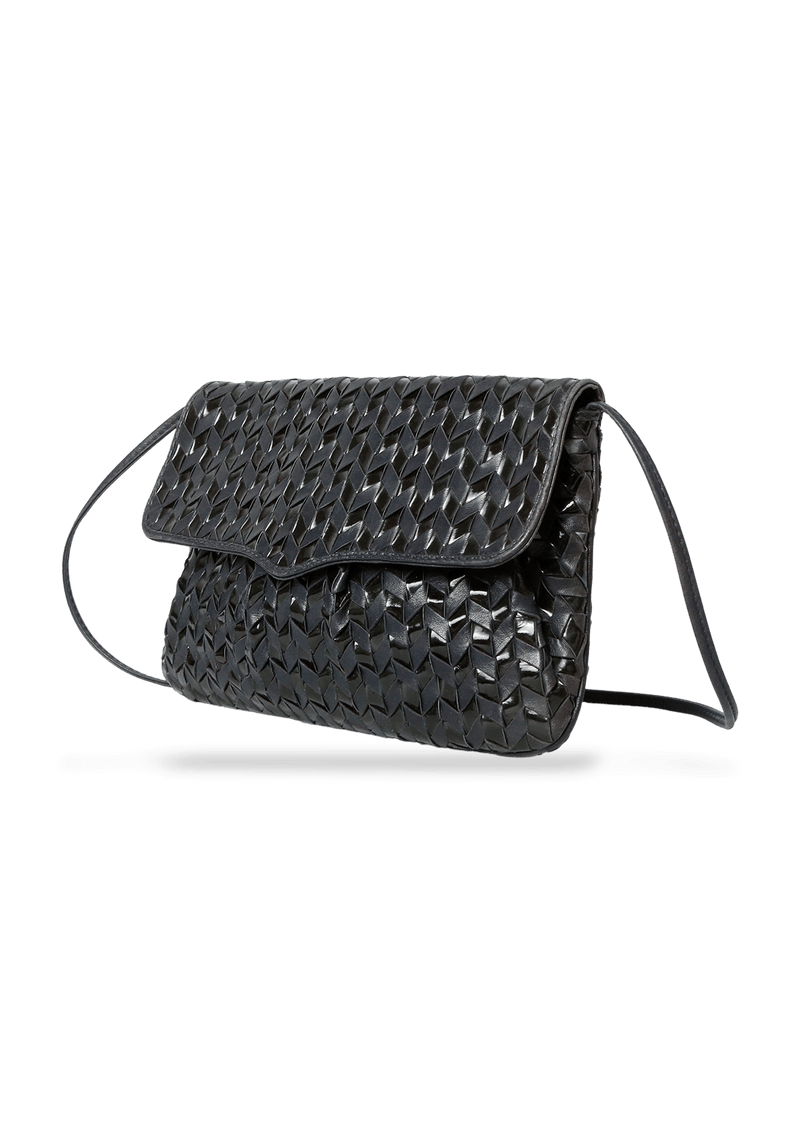 PATTENT INTRECCIATO FLAP BAG