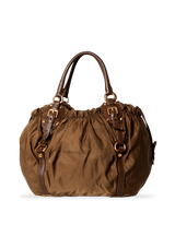 LEATHER TRIMMED TESSUTO TOTE