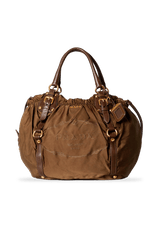LEATHER TRIMMED TESSUTO TOTE