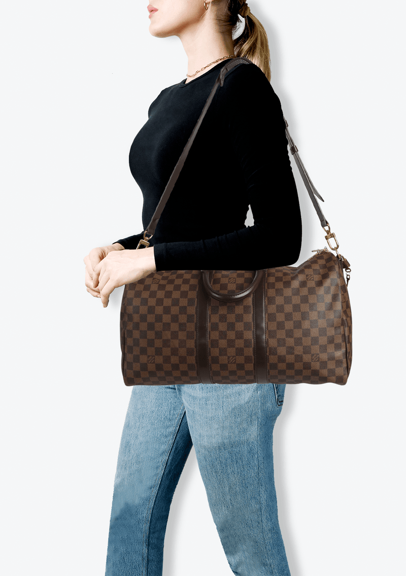 DAMIER ÉBÈNE KEEPALL BANDOULIÈRE 45