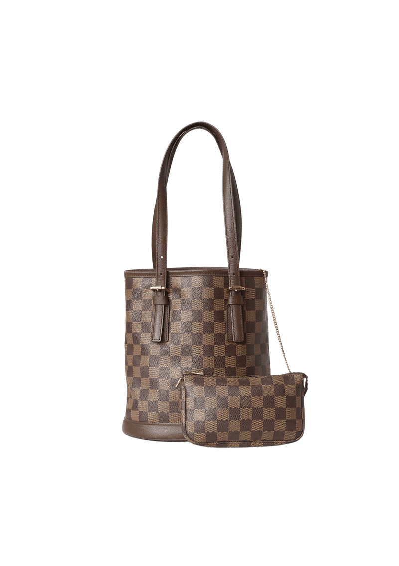 DAMIER ÉBÈNE PETIT BUCKET W/ POUCH