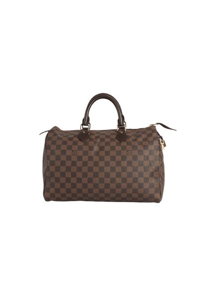 BOLSAS LOUIS VUITTON DAMIER ÉBÈNE SPEEDY 35 MARROM ORIGINAL – Gringa