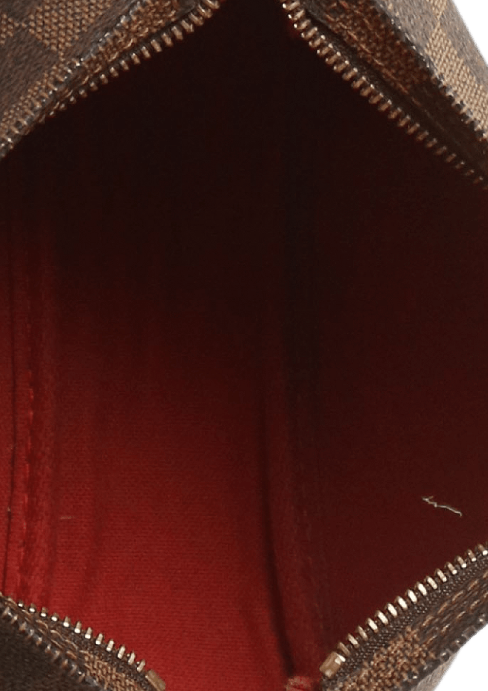 BOLSA LOUIS VUITTON DAMIER ÉBÈNE TROUSSE POCHETTE MARROM ORIGINAL